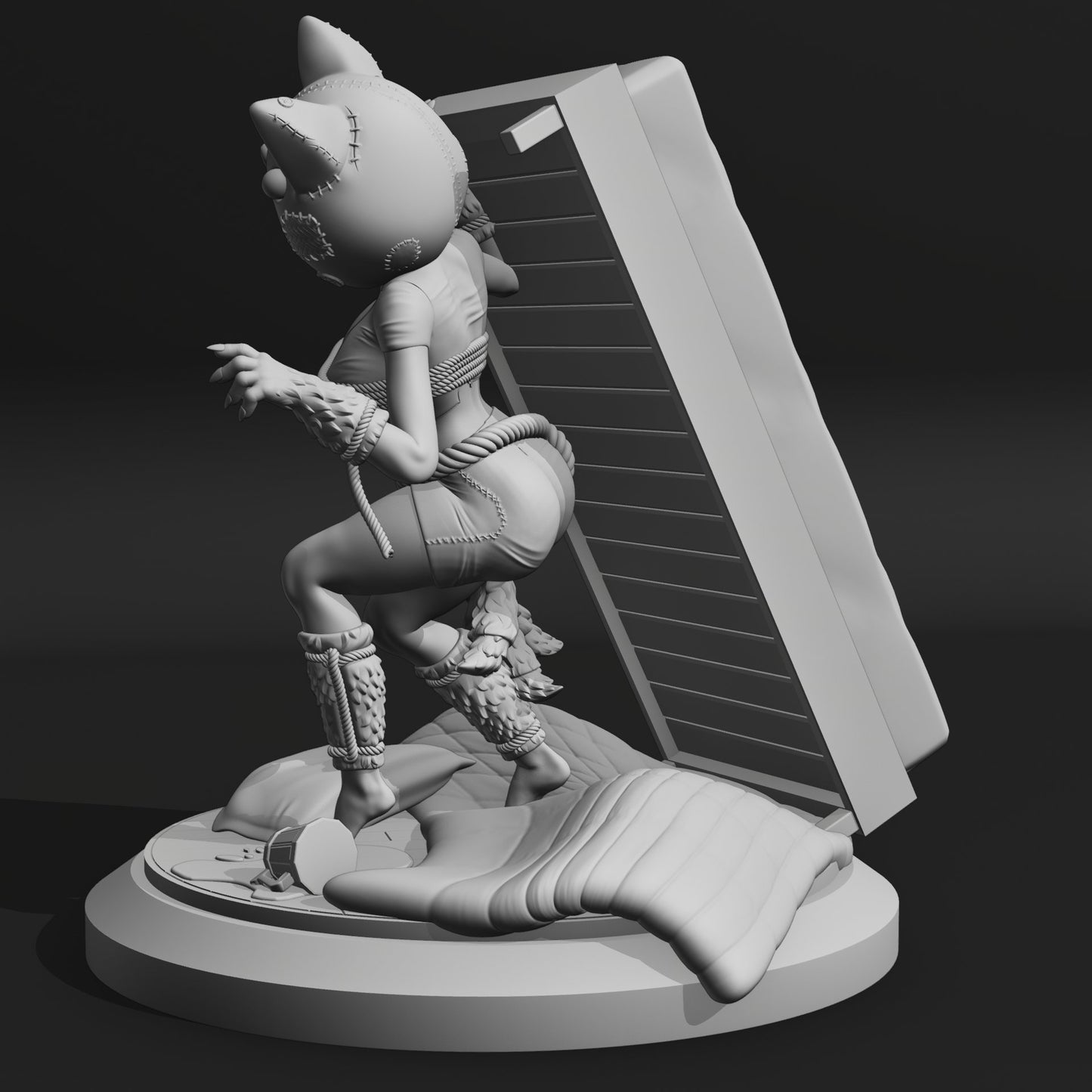 Bed Monster 3d Printed miniature FanArt by QB works Scaled Collectables Statues & Figurines