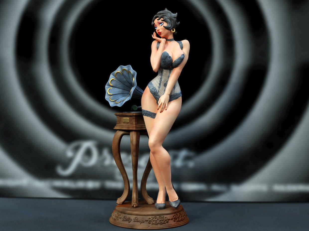Betty Boop 3D Printed Miniature FunArt by EXCLUSIVE 3D PRINTS Scale Models Unpainted