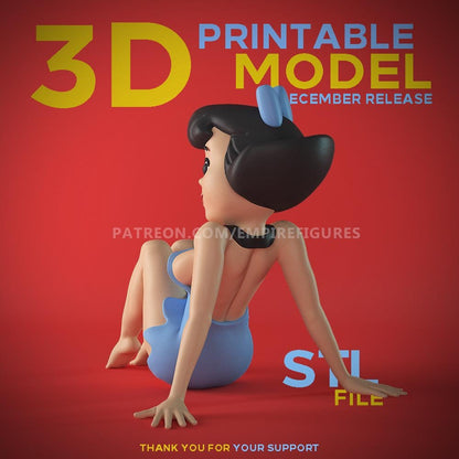 Betty Rubble 3D Printed Figurine Fanart DIY Kit Unpainted by EmpireFigures