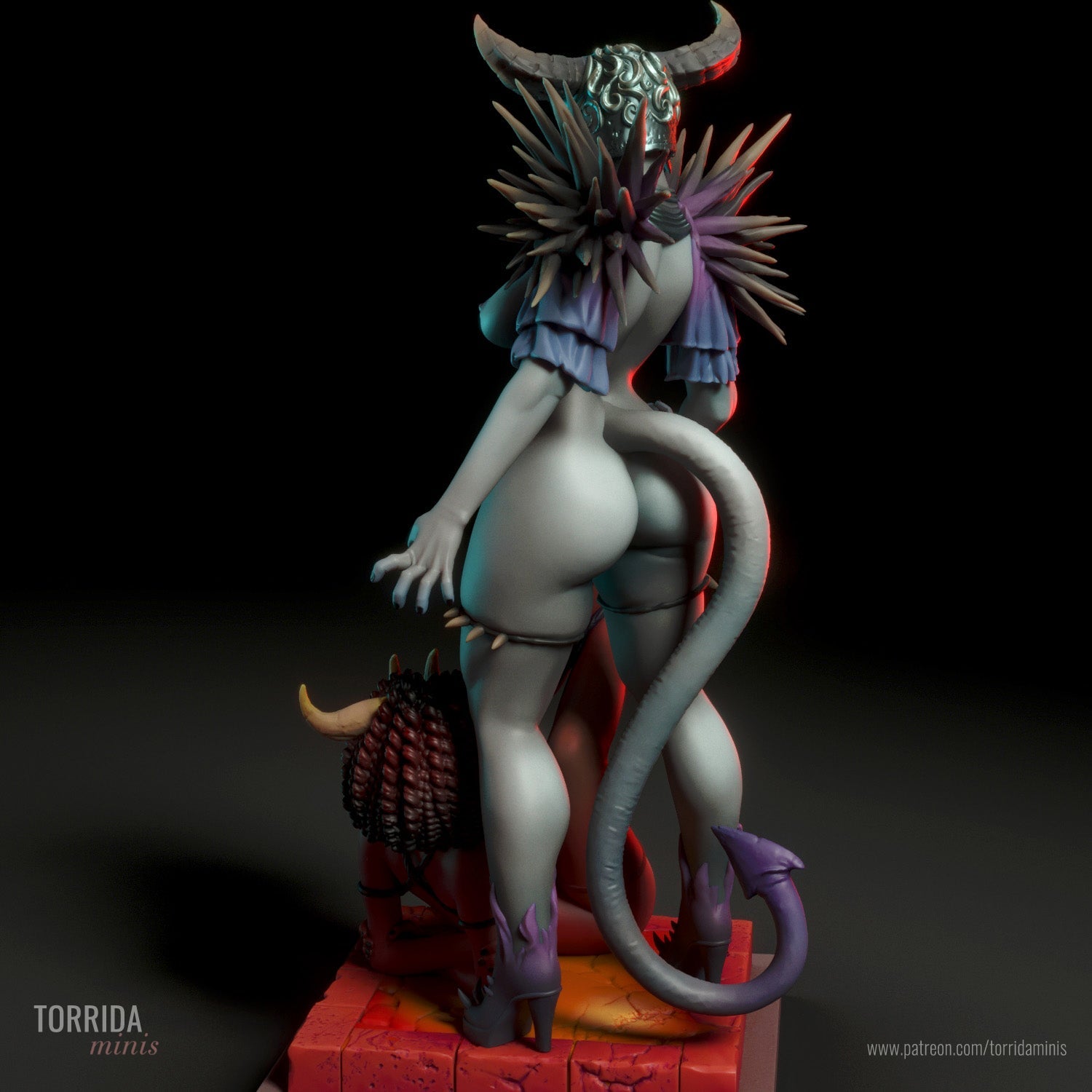 Bilha, a demoness dominatrix ADULT Resin miniature FanArt by Torrida Figurines