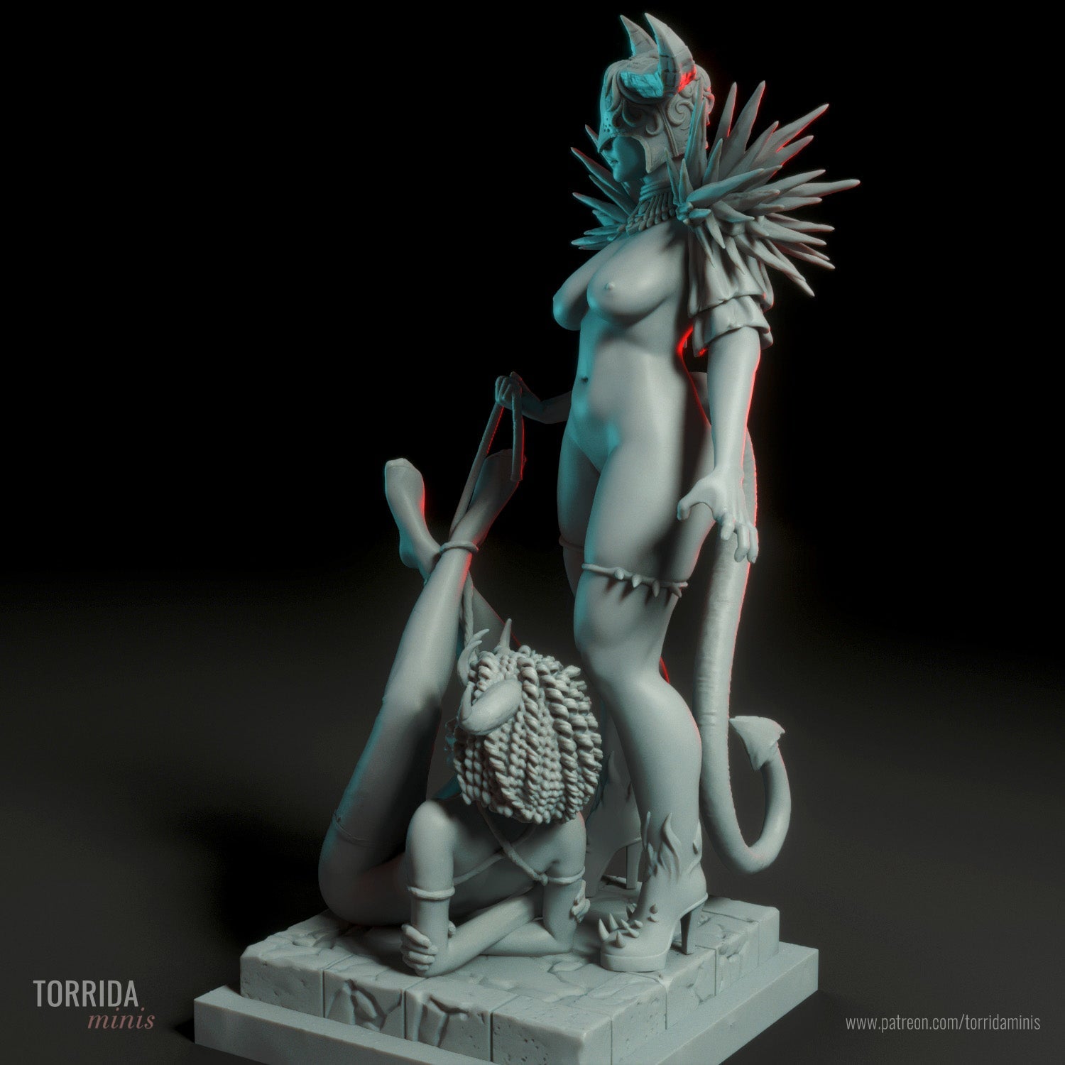 Bilha, a demoness dominatrix ADULT Resin miniature FanArt by Torrida Figurines