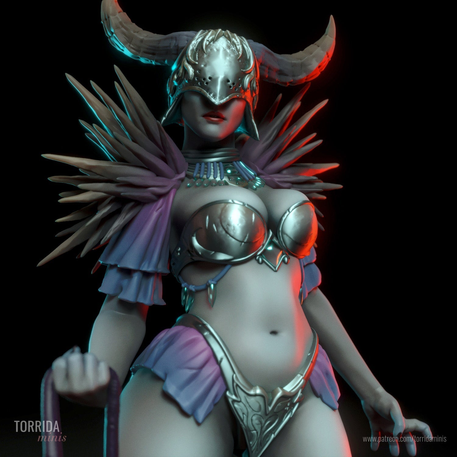 Bilha, a demoness dominatrix Resin miniature FanArt by Torrida Figurines