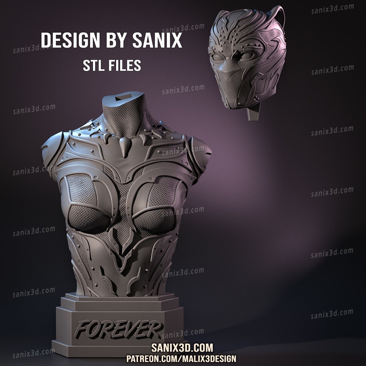 Black Panther BUST 3D Printed Resin Figure Model Kit FunArt | Diorama by SANIX3D UNPAINTED GARAGE KIT