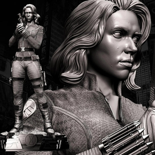 Black Widow 3D Printed Figurine FunArt | Diorama by Wicked UNPAINTED GARAGE KIT