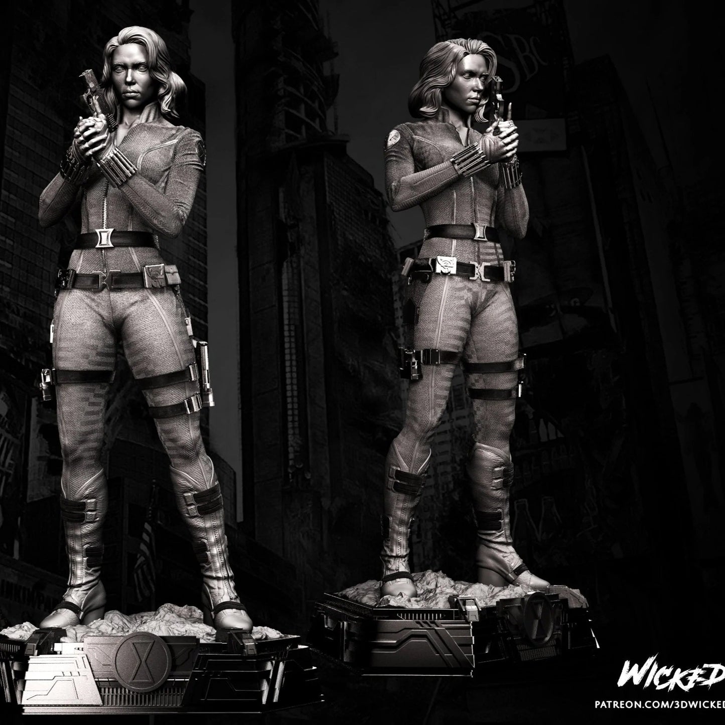 Black Widow 3D Printed Figurine FunArt | Diorama by Wicked UNPAINTED GARAGE KIT