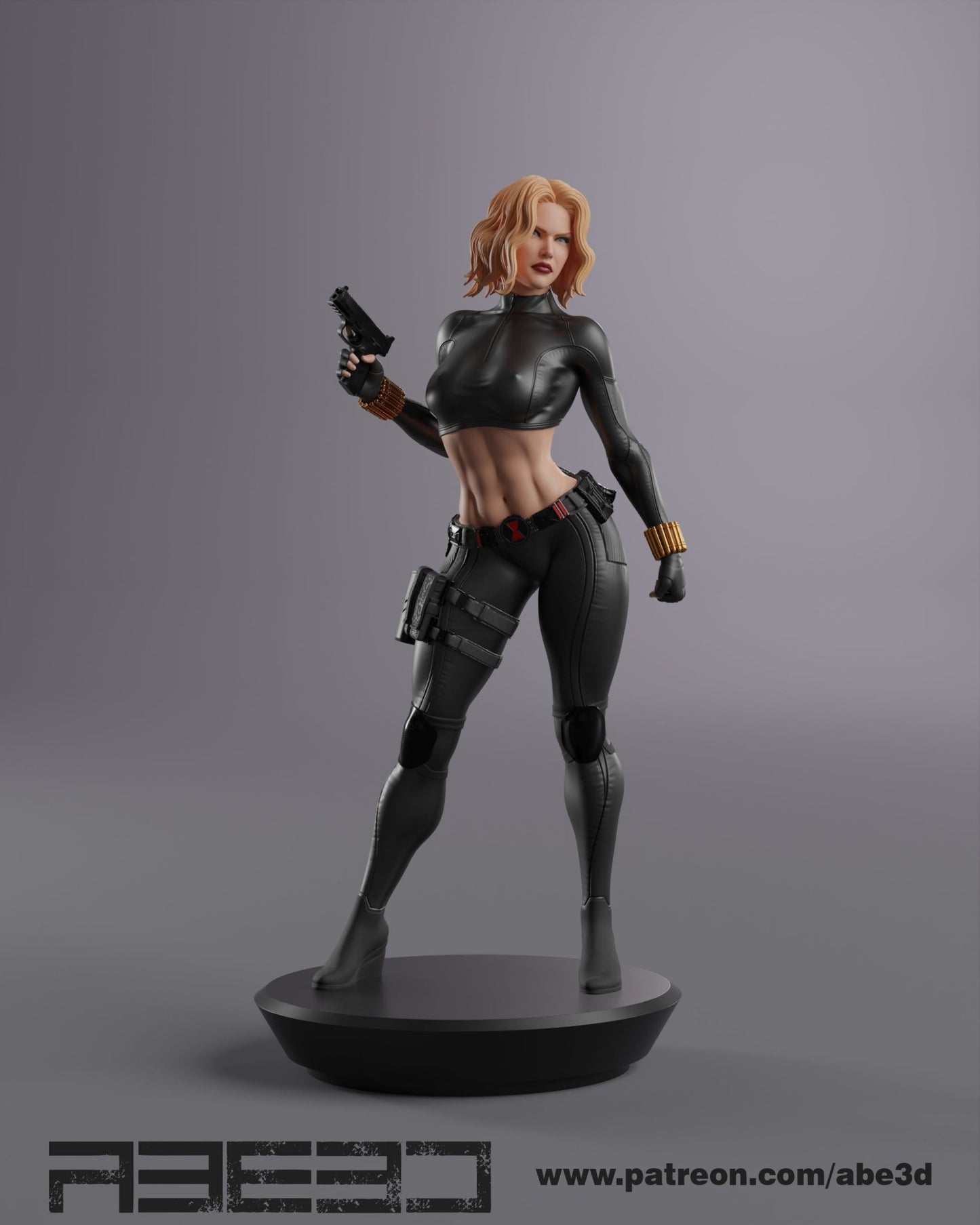 Black Widow 3D Printed Miniature FunArt by Abe3d