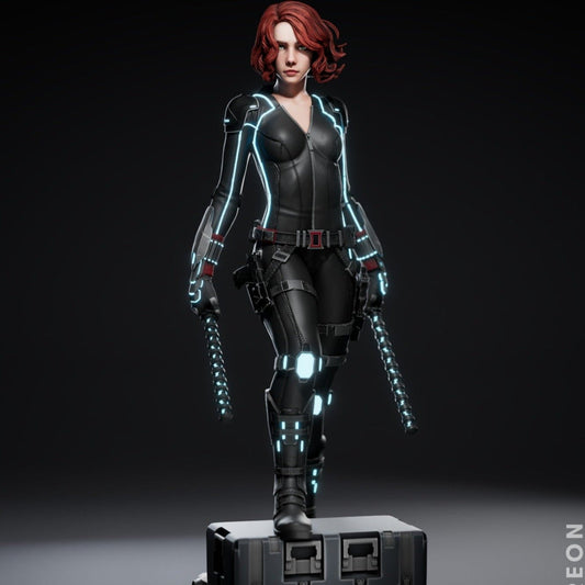 Black Widow 3D Printed Miniature FunArt by ca_3d_art Statues & Figurines & Collectible Unpainted