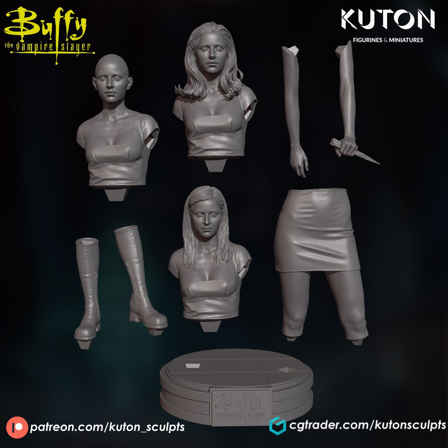 Buffy Resin Miniature Scale models Fun Art by KUTON Collectibles