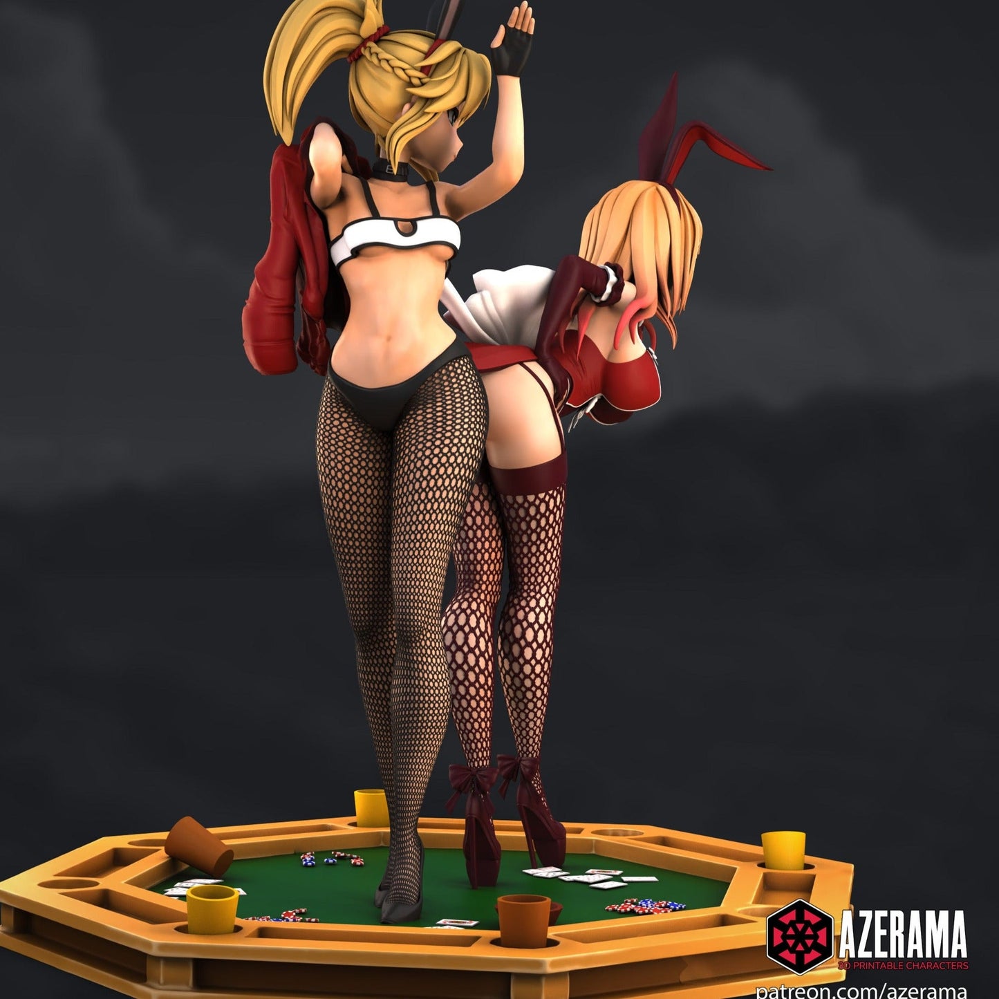 Resin Model Kit Bunny girls Mordred and Marin 3d Printed Figurine Collectable Fanart DIY by Azerama
