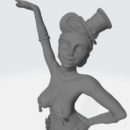 Burlesque Dancer | 3D Printed | Fun Art | Unpainted