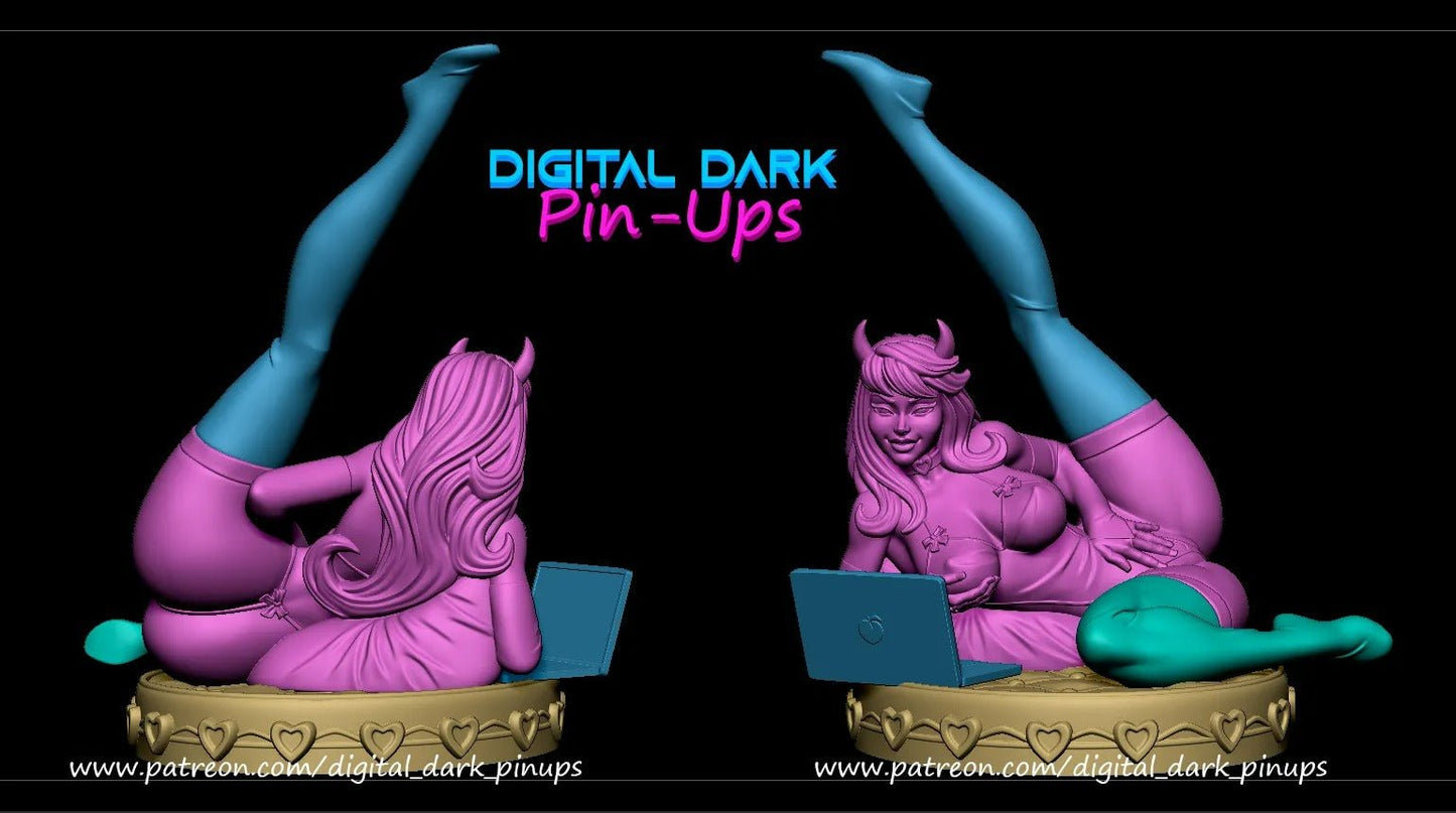 CAMGIRL 3D Printed Miniature FunArt by Digital Dark Pin-Ups