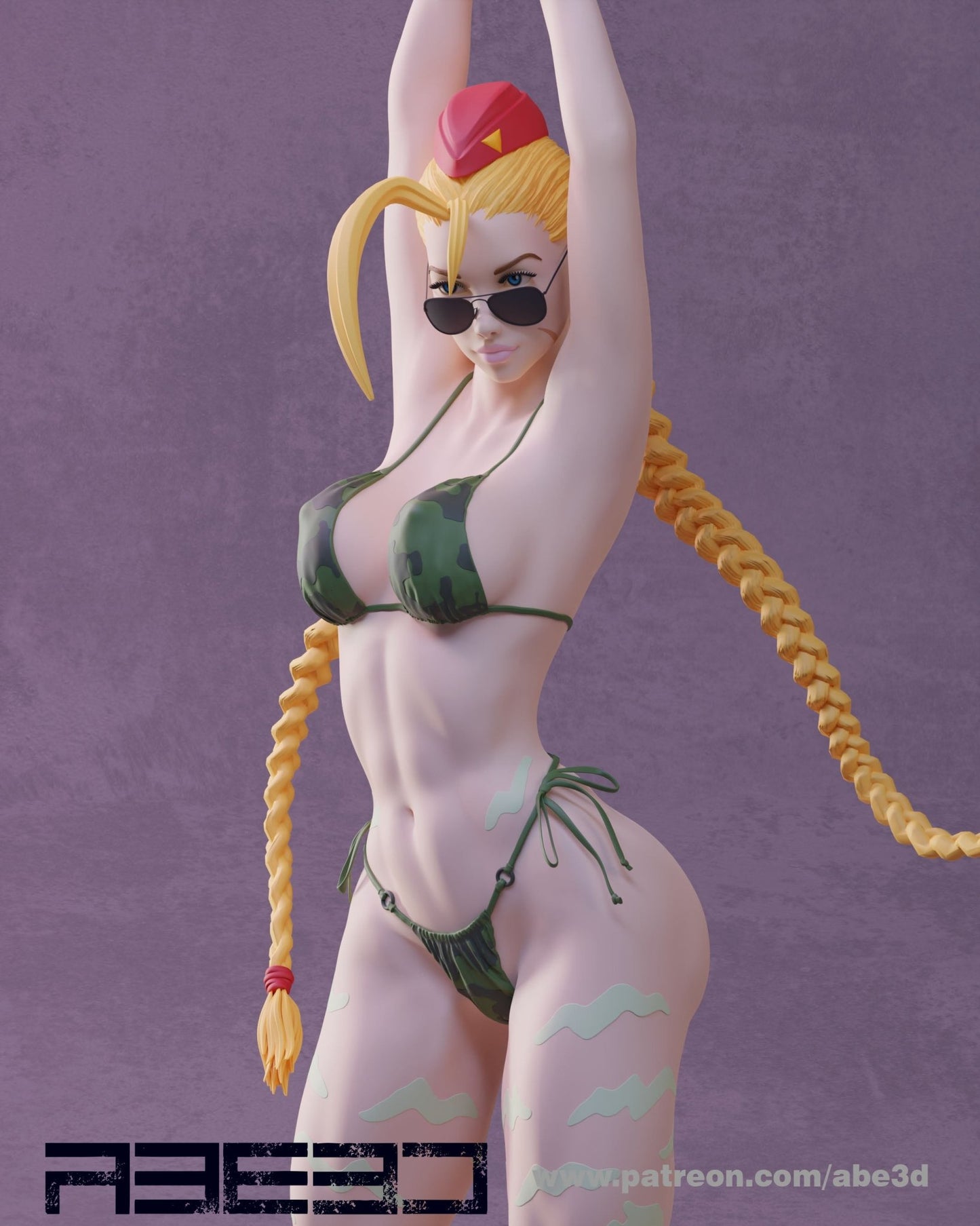 Cammy in Bikini 3D Printed Miniature FunArt by Abe3d