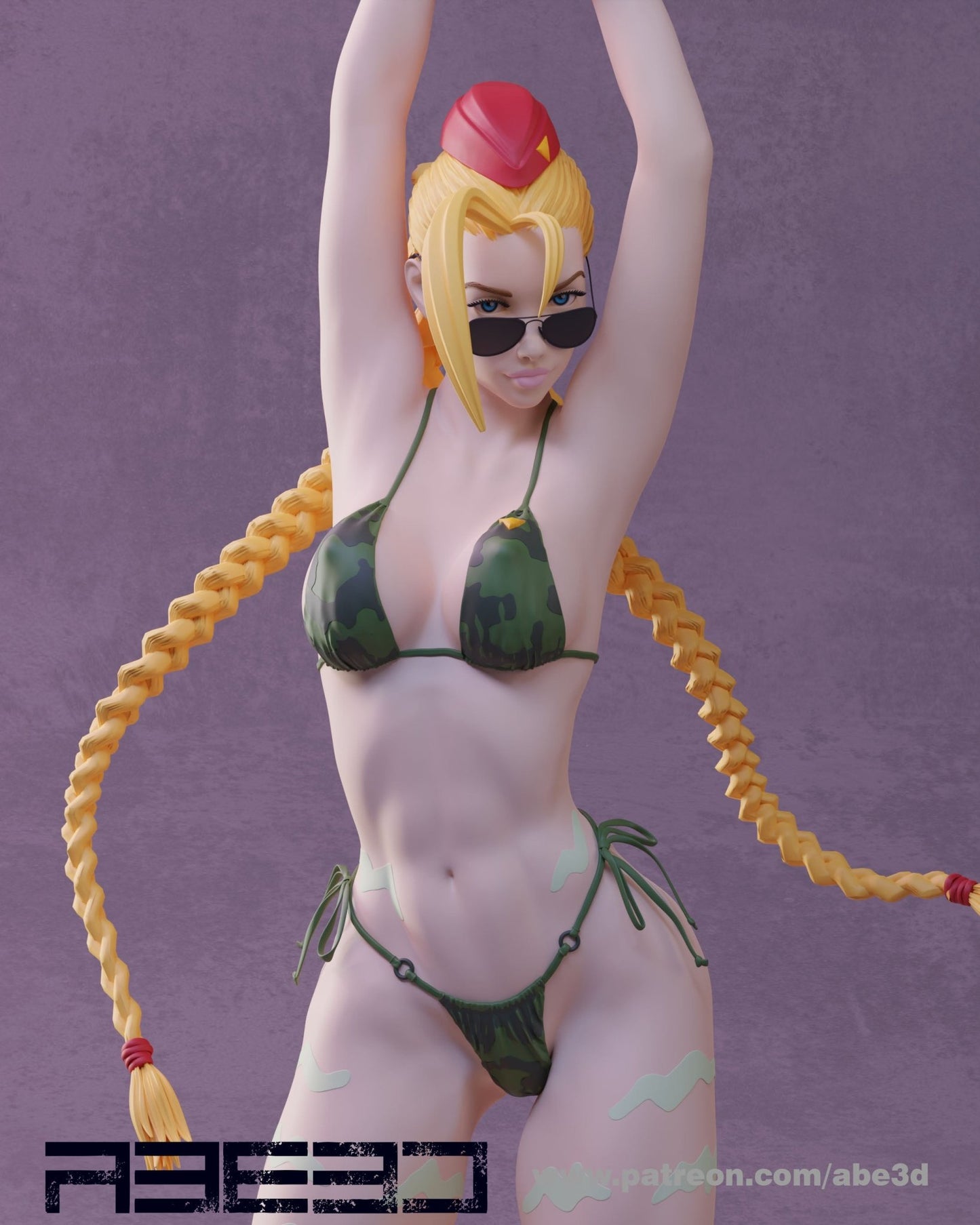 Cammy in Bikini 3D Printed Miniature FunArt by Abe3d