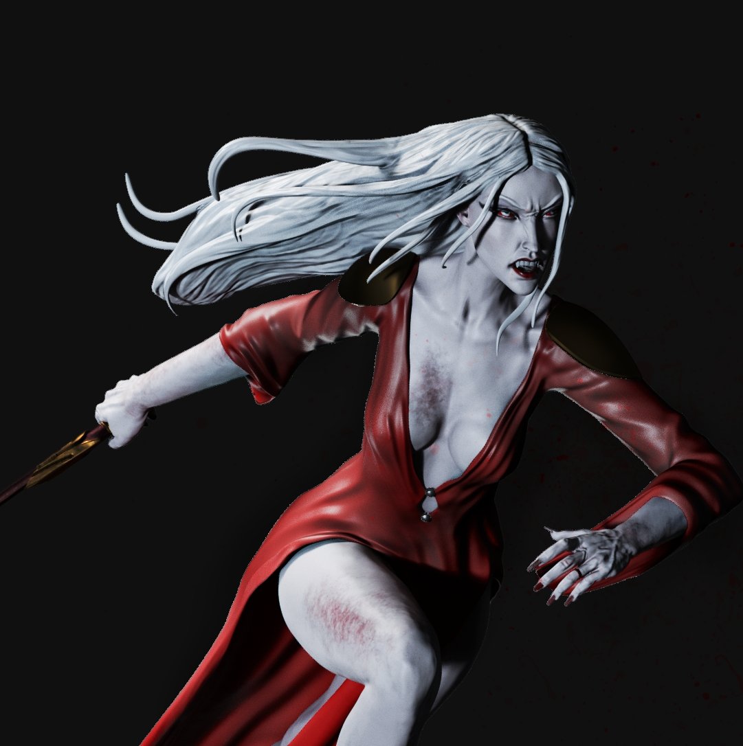 Carmilla 3D Printed Miniature FunArt by ca_3d_art Statues & Figurines & Collectible Unpainted