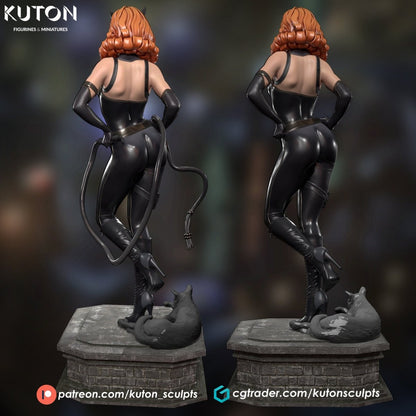 Catwoman Action Resin Miniature Scale models Fun Art by KUTON Collectibles