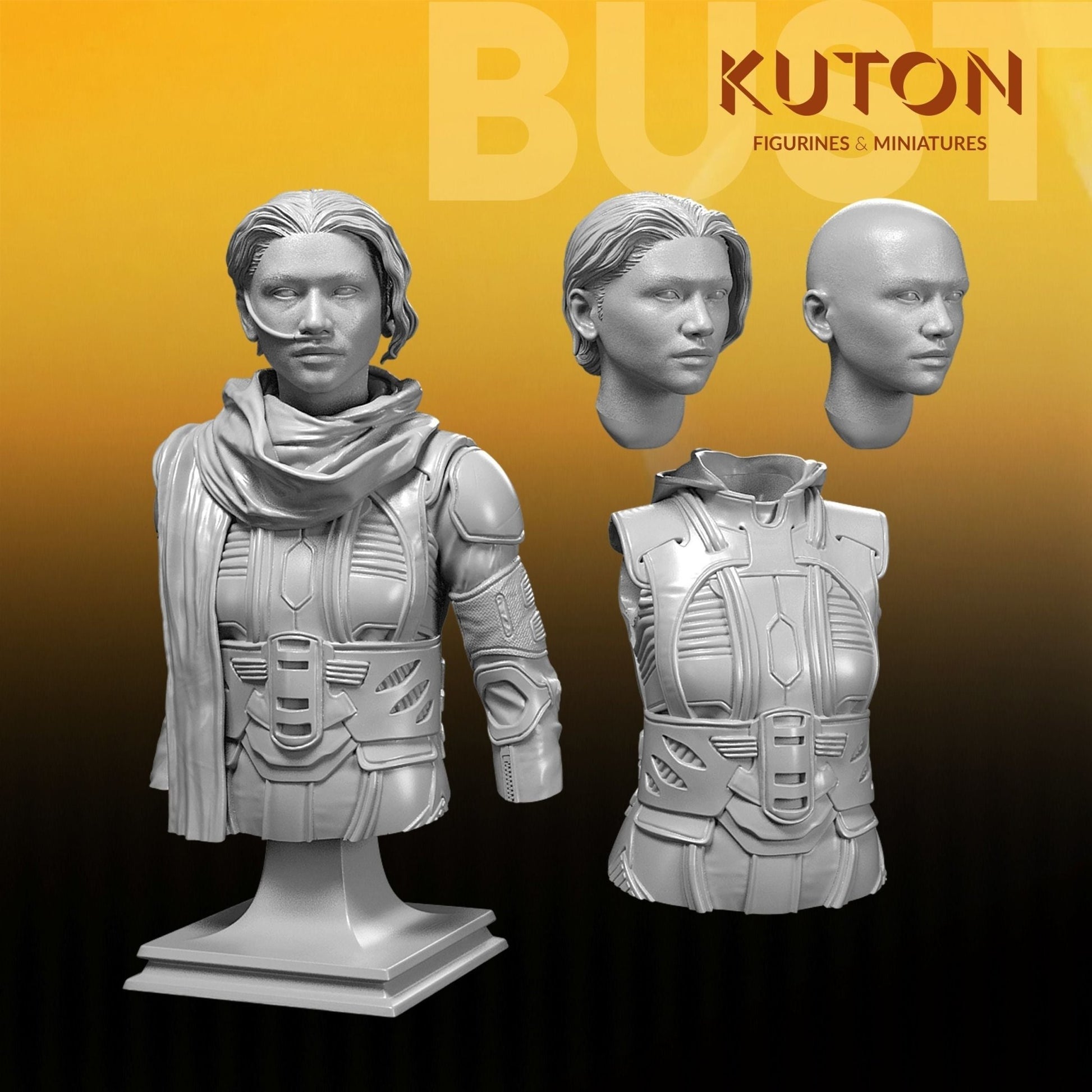 Chani Kynes BUST 3d printed Resin Figure Model Kit miniatures figurines collectibles and scale models UNPAINTED Fun Art by KUTON FIGURINES