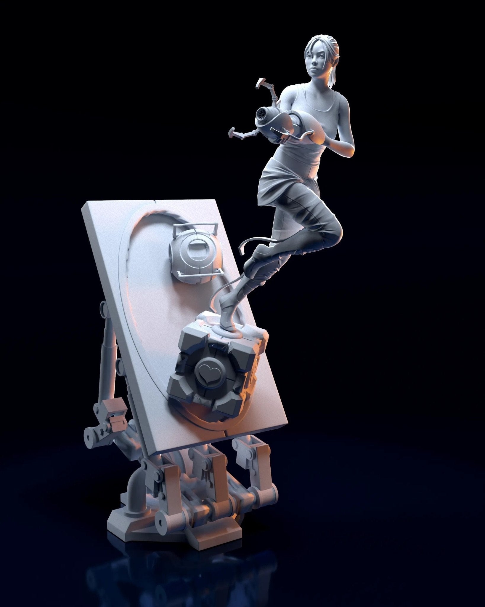 Chell 3D printed miniatures figurines collectibles and scale models UNPAINTED Fun Art by h3LL creator