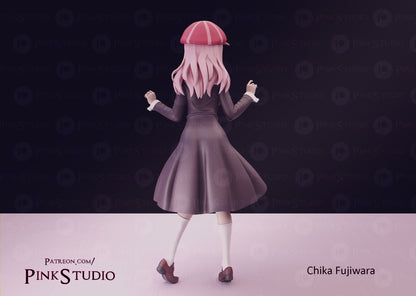 Chika Fujiwara SFW Figure 3D Printed Fanart DIY Garage Kit , Unpainted , SFW Figurine , Nude Figurine , Sexy Miniature , Bondage figure , Naked Waifu , Adult Figurine , Anime Figure
