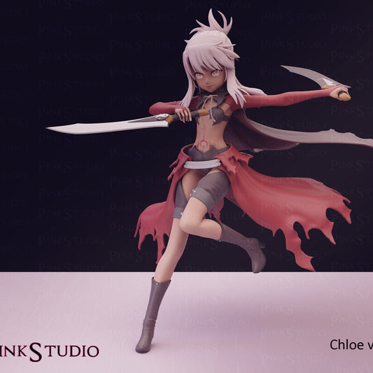 Chloe Anime Figure 3D Printed , Unpainted , Figurine , Sexy Miniature , Bondage figure , Naked Waifu