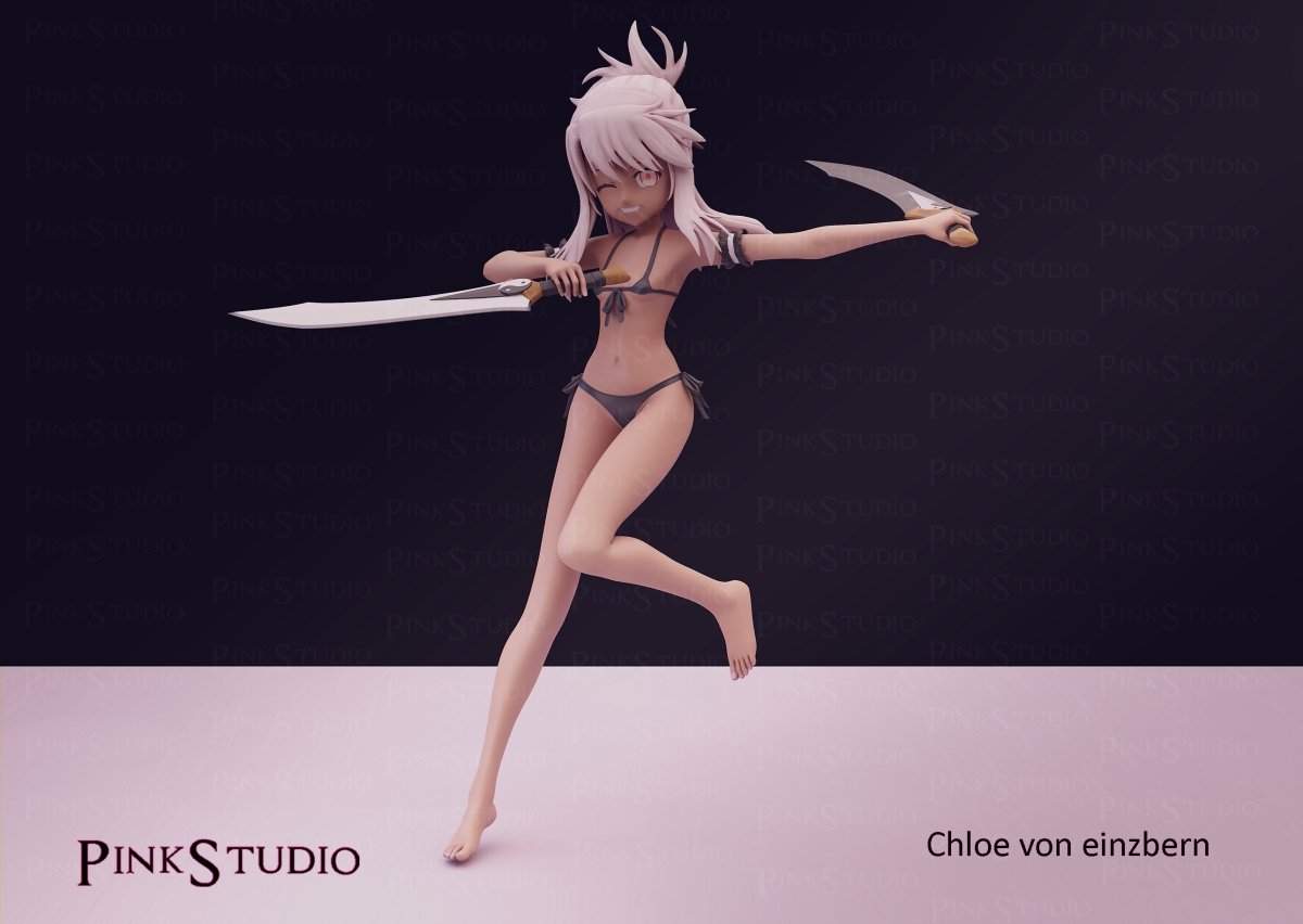 Chloe Anime Figure 3D Printed , Unpainted , Figurine , Sexy Miniature , Bondage figure , Naked Waifu