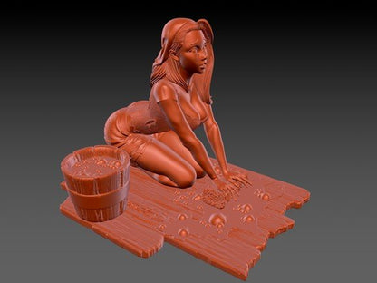 CINDERELLA MAID 3D Printed Miniature FunArt by EXCLUSIVE 3D PRINTS Scale Models Unpainted