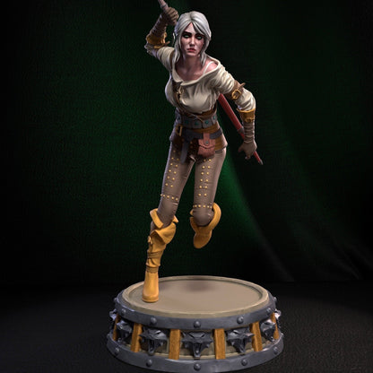 Ciri 3D printed miniatures figurines collectibles and scale models UNPAINTED Fun Art by h3LL creator