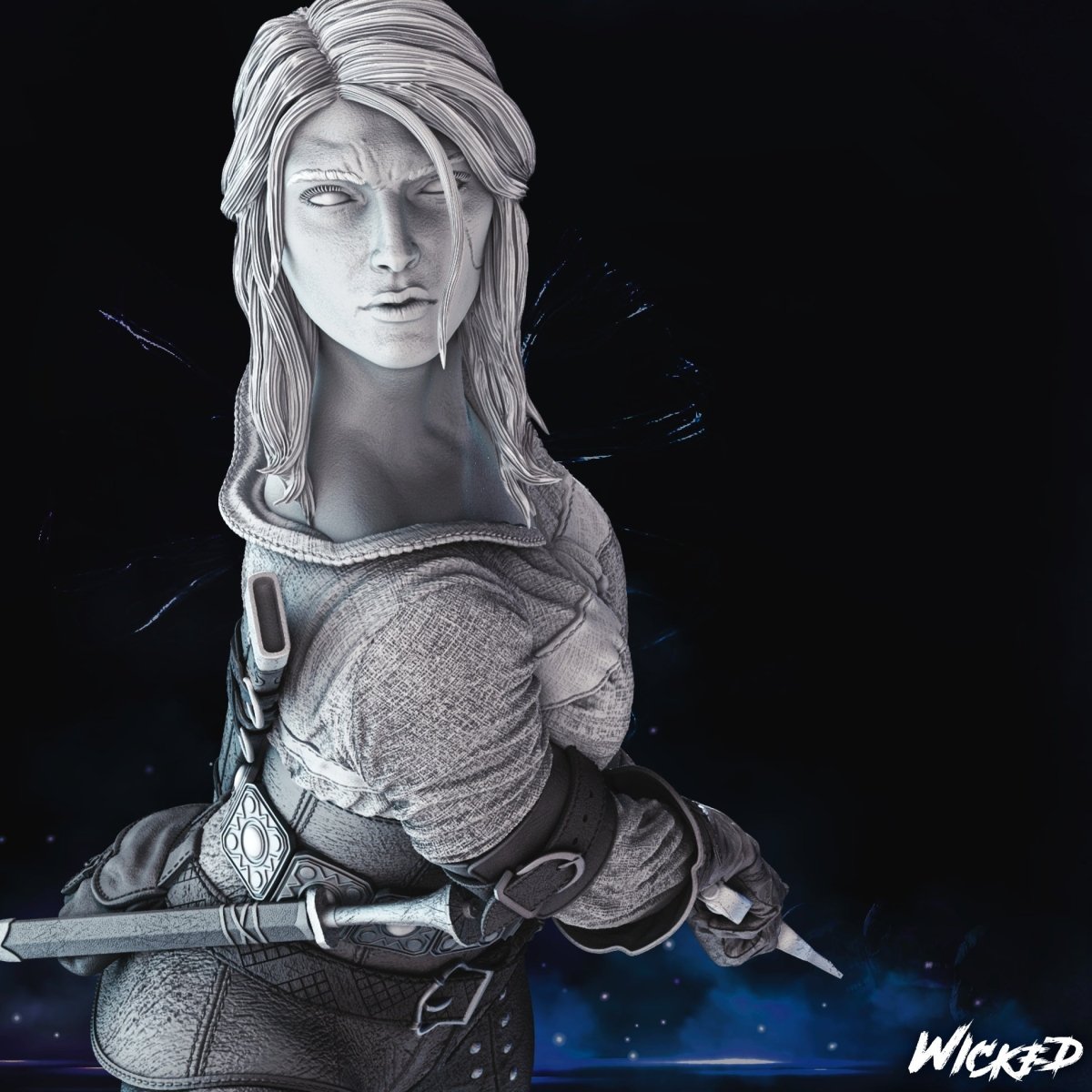 Ciri Resin 3D Printed Sculpture Video Game Statue FunArt Diorama by Wicked