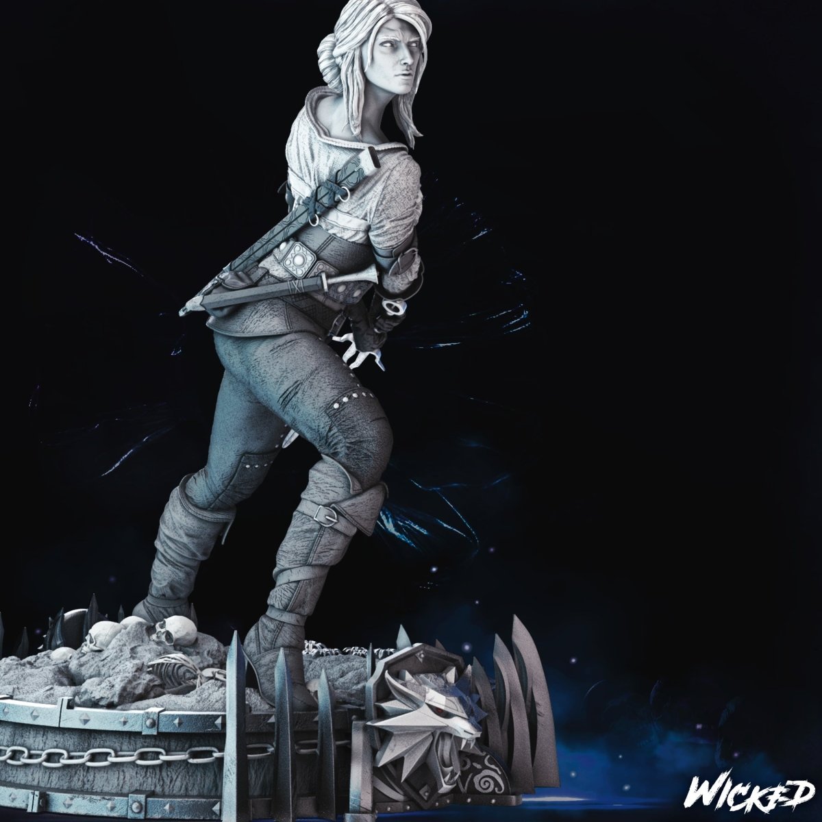 Ciri Resin 3D Printed Sculpture Video Game Statue FunArt Diorama by Wicked