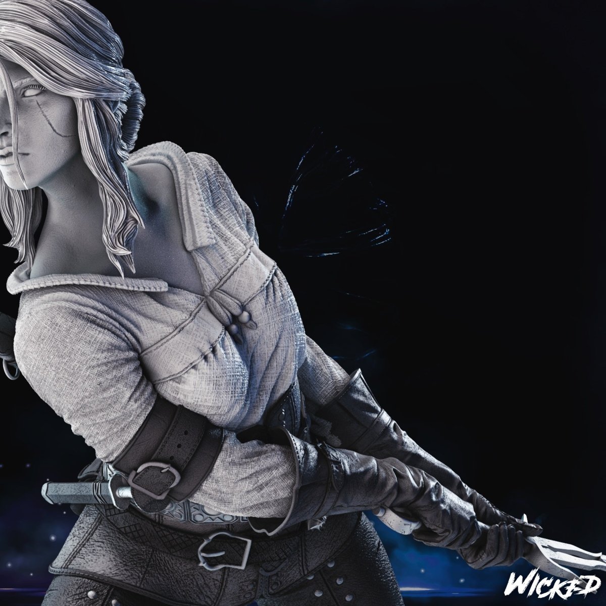 Ciri Resin 3D Printed Sculpture Video Game Statue FunArt Diorama by Wicked