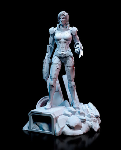 Commander Shepard 3D printed miniatures figurines collectibles and scale models UNPAINTED Fun Art by h3LL creator