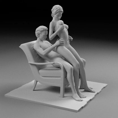 NSFW Resin Miniature Couple Love on Sofa
