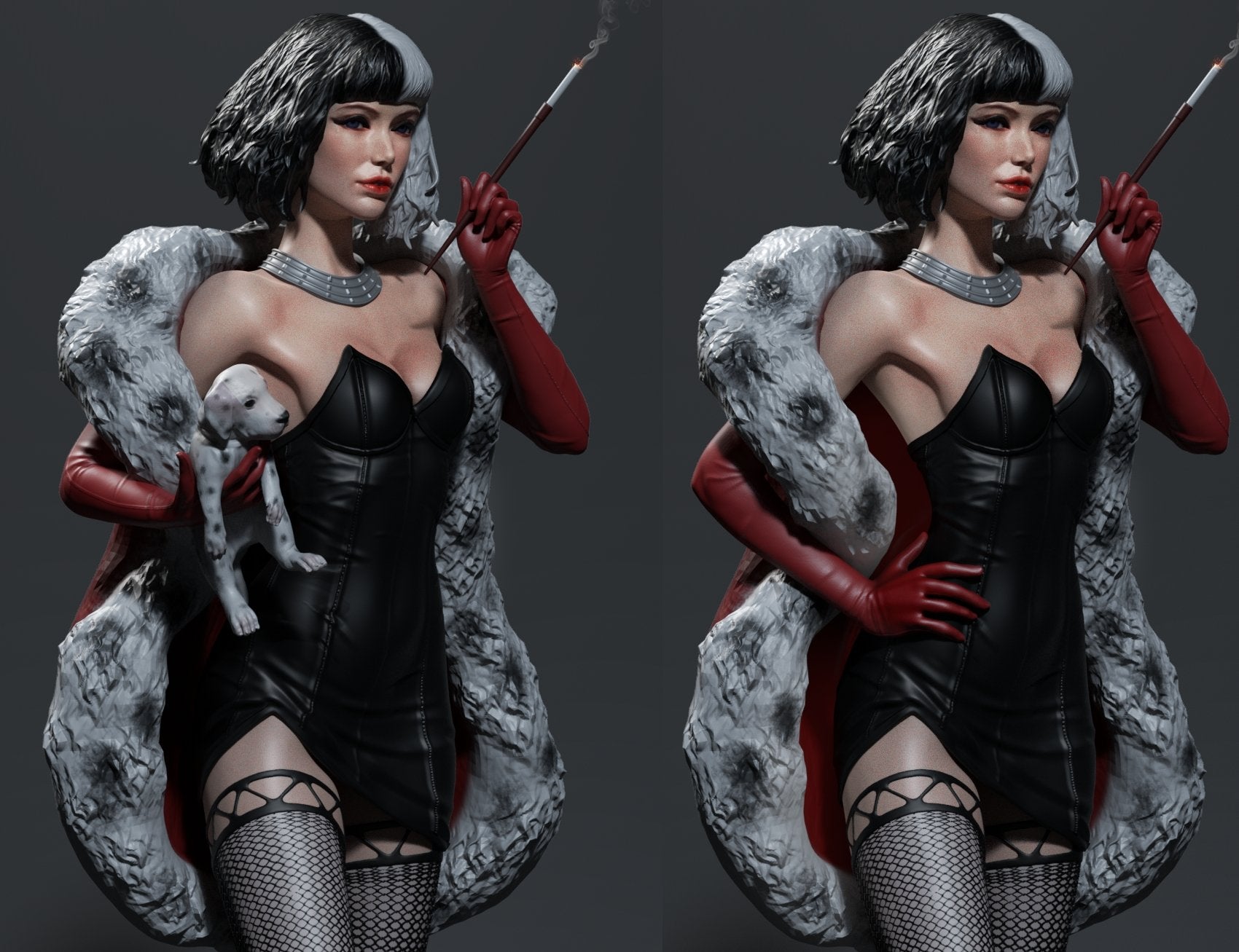 Cruella 3D Printed Miniature FunArt by ca_3d_art Statues & Figurines & Collectible Unpainted