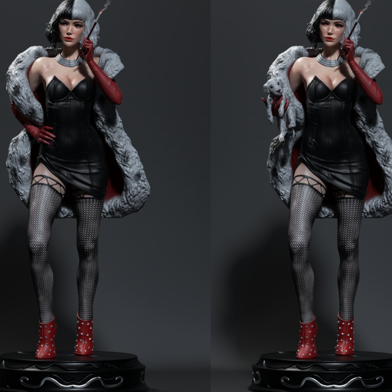 Cruella 3D Printed Miniature FunArt by ca_3d_art Statues & Figurines & Collectible Unpainted