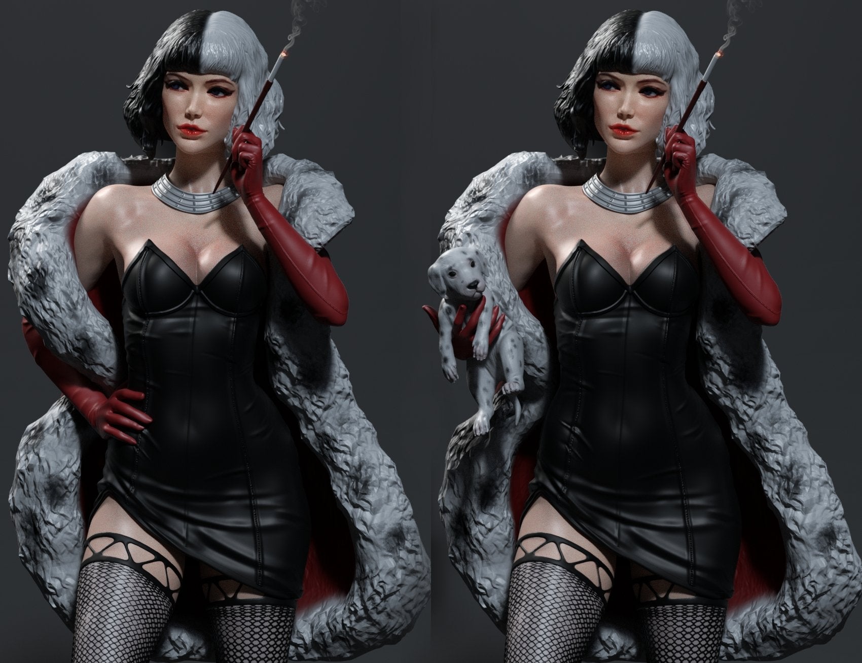 Cruella 3D Printed Miniature FunArt by ca_3d_art Statues & Figurines & Collectible Unpainted