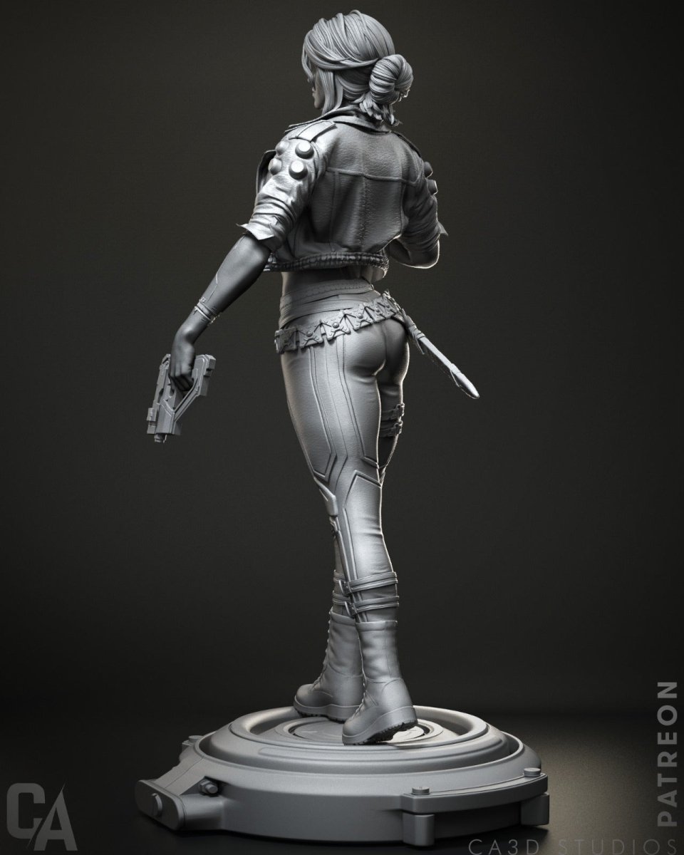 Cyberpunk Ciri 3d printed Miniature Scaled Statue Figure SFW NSFW