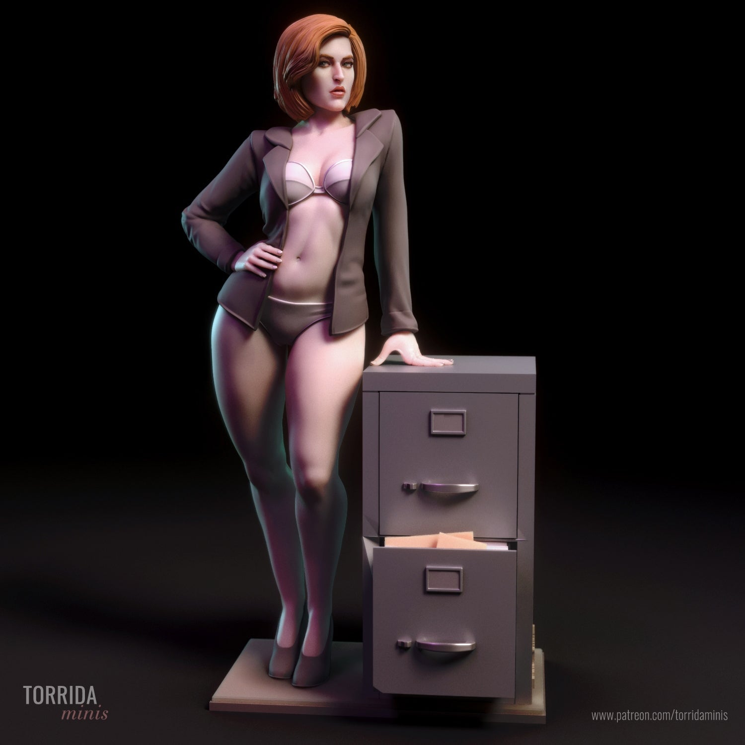 Dana Scully 3d Printed miniature FanArt by Torrida Statues & Figurines