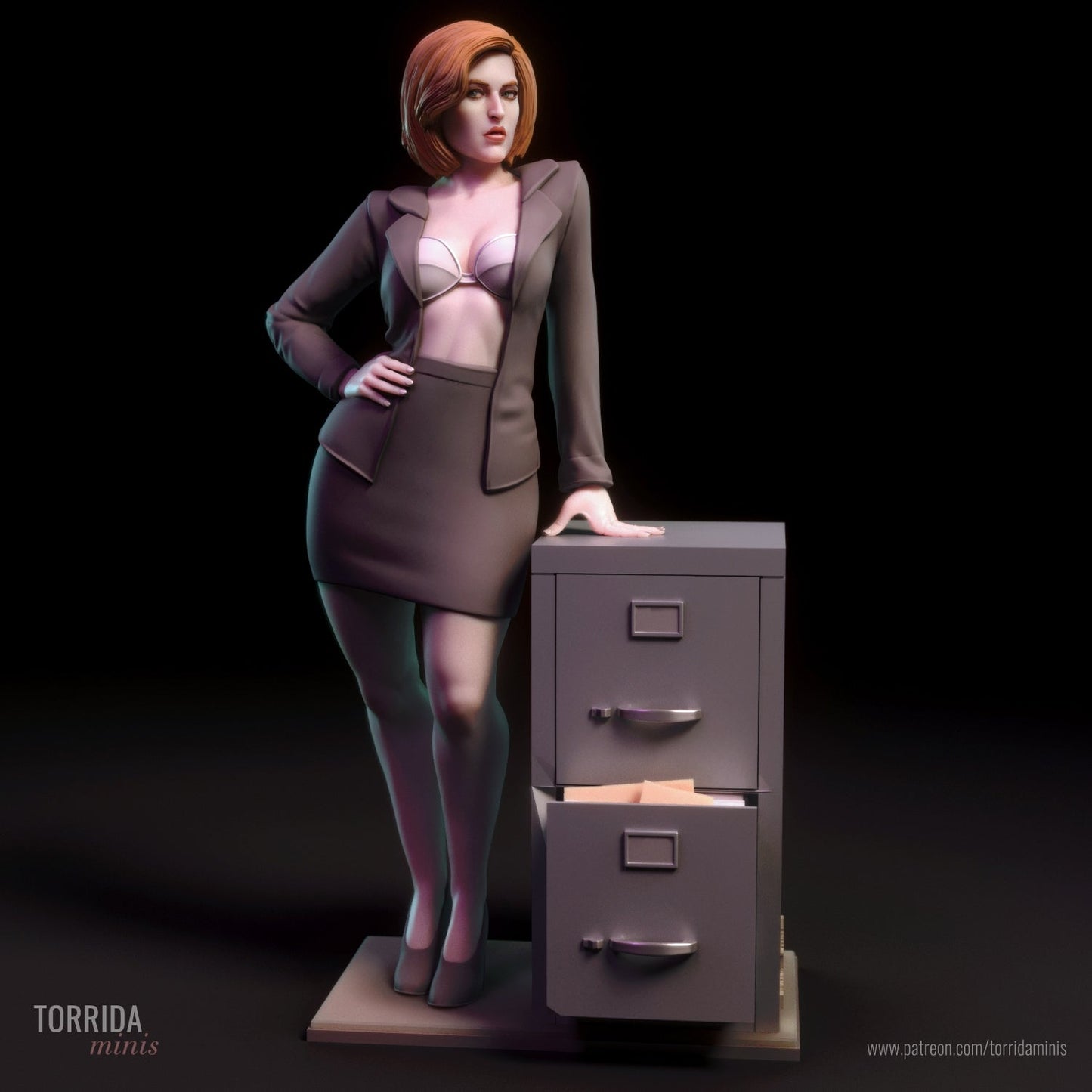 Dana Scully 3d Printed miniature FanArt by Torrida Statues & Figurines