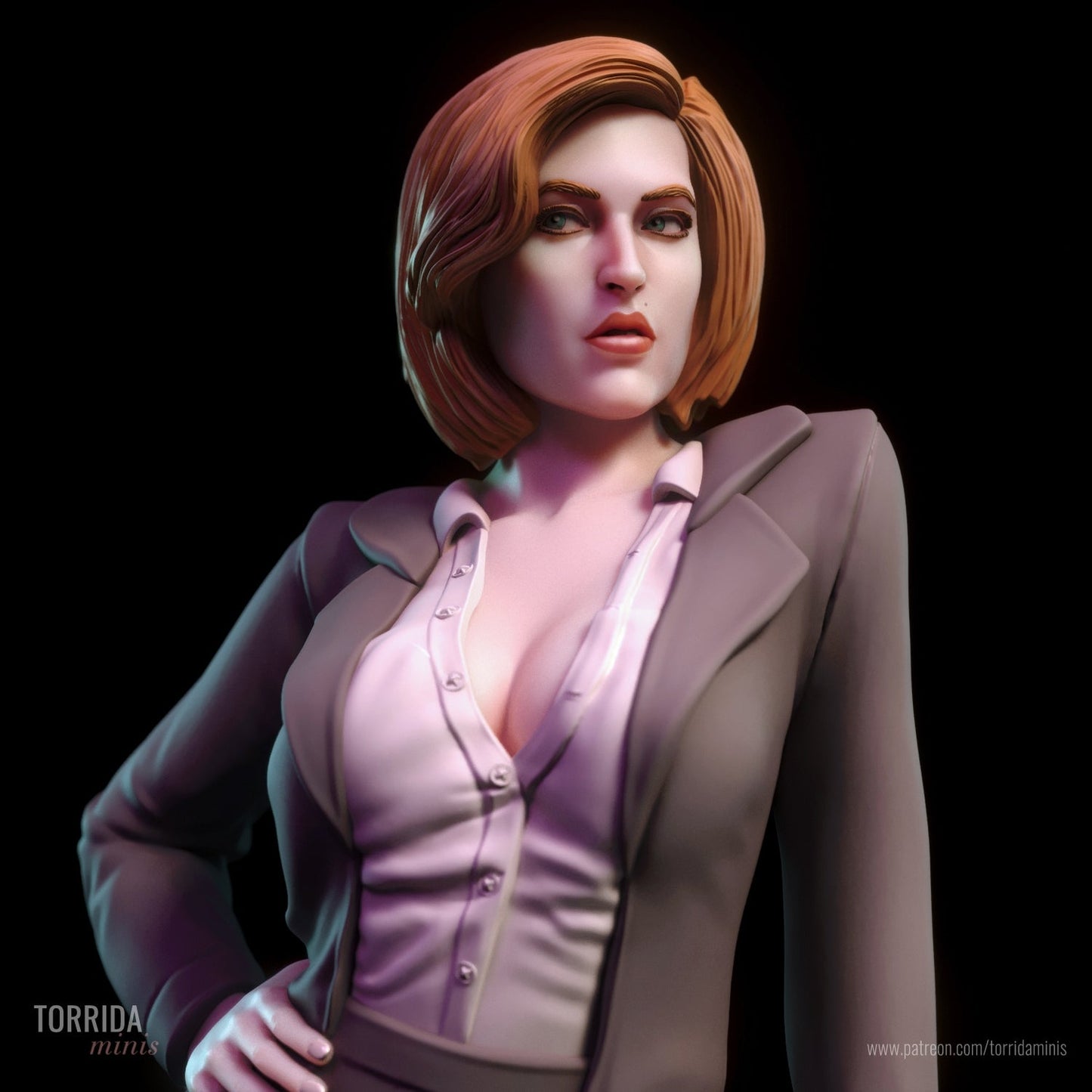 Dana Scully 3d Printed miniature FanArt by Torrida Statues & Figurines