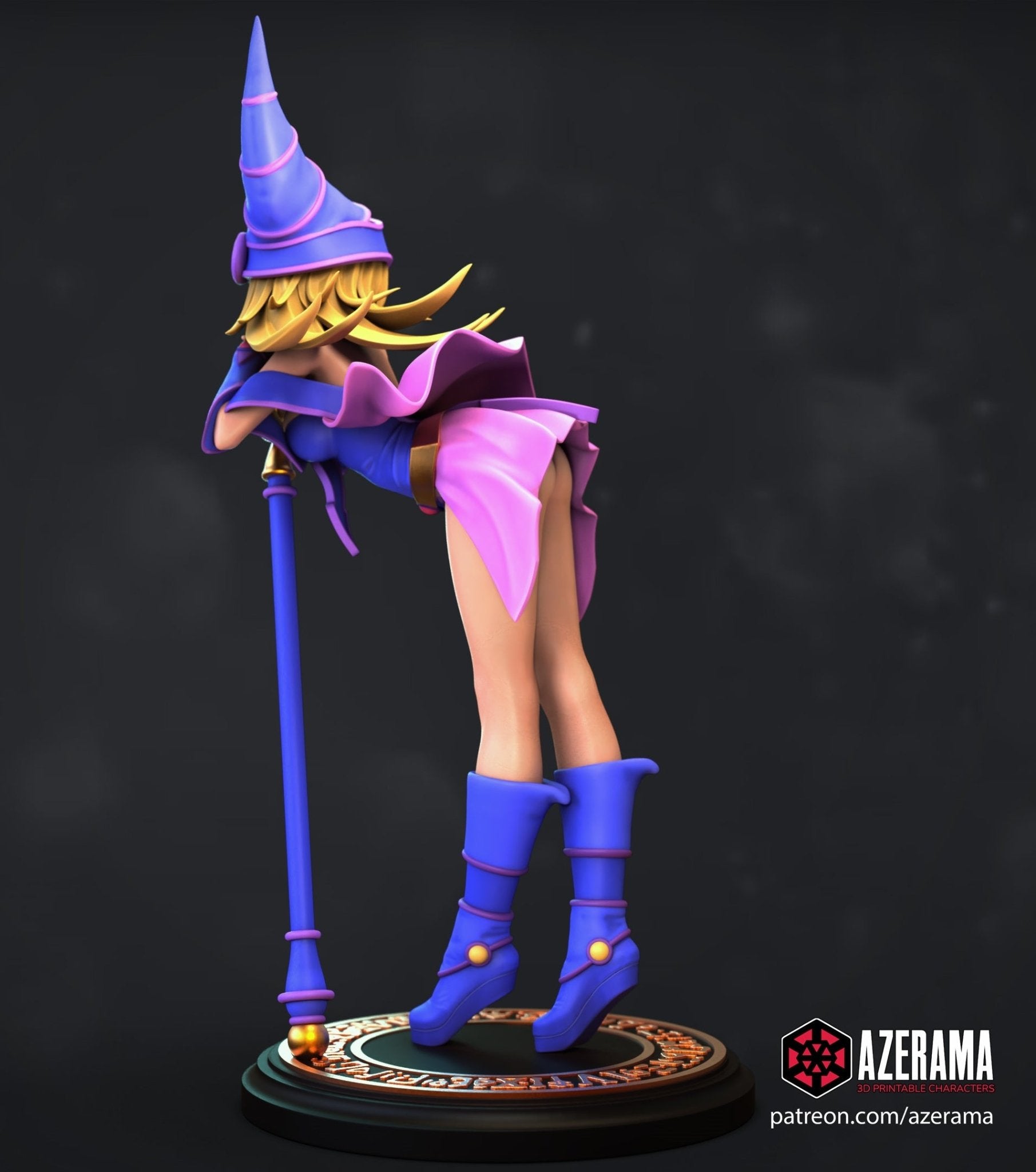 Resin Model Kit Dark Magician Girl 3d Printed Figurine Collectable Fanart DIY by Azerama Scale Models UNPAINTED