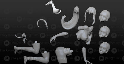 Darkness SFW Firure 3D Printed Fanart DIY Garage Kit , Unpainted , SFW Figurine , Nude Figurine , Sexy Miniature , Bondage figure , Naked Waifu , Adult Figurine , Anime Figure
