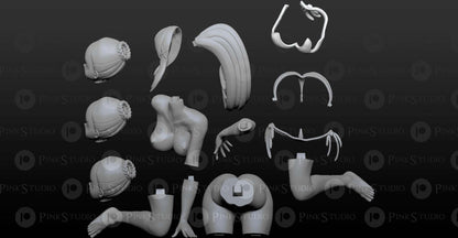 Darkness SFW Firure 3D Printed Fanart DIY Garage Kit , Unpainted , SFW Figurine , Nude Figurine , Sexy Miniature , Bondage figure , Naked Waifu , Adult Figurine , Anime Figure