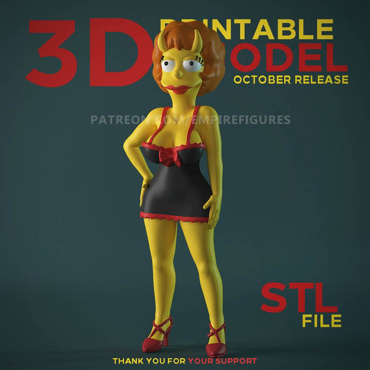 Devil Maude Flanders 3d Printed Resin Figure Unpainted by EmpireFigures