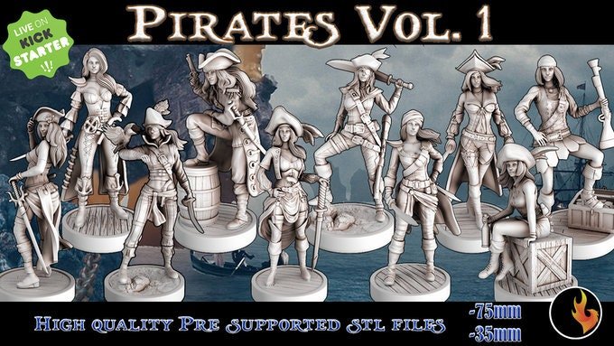 DIY Kit – Pirate Girl Vol.1 Full Set – Resin Miniature