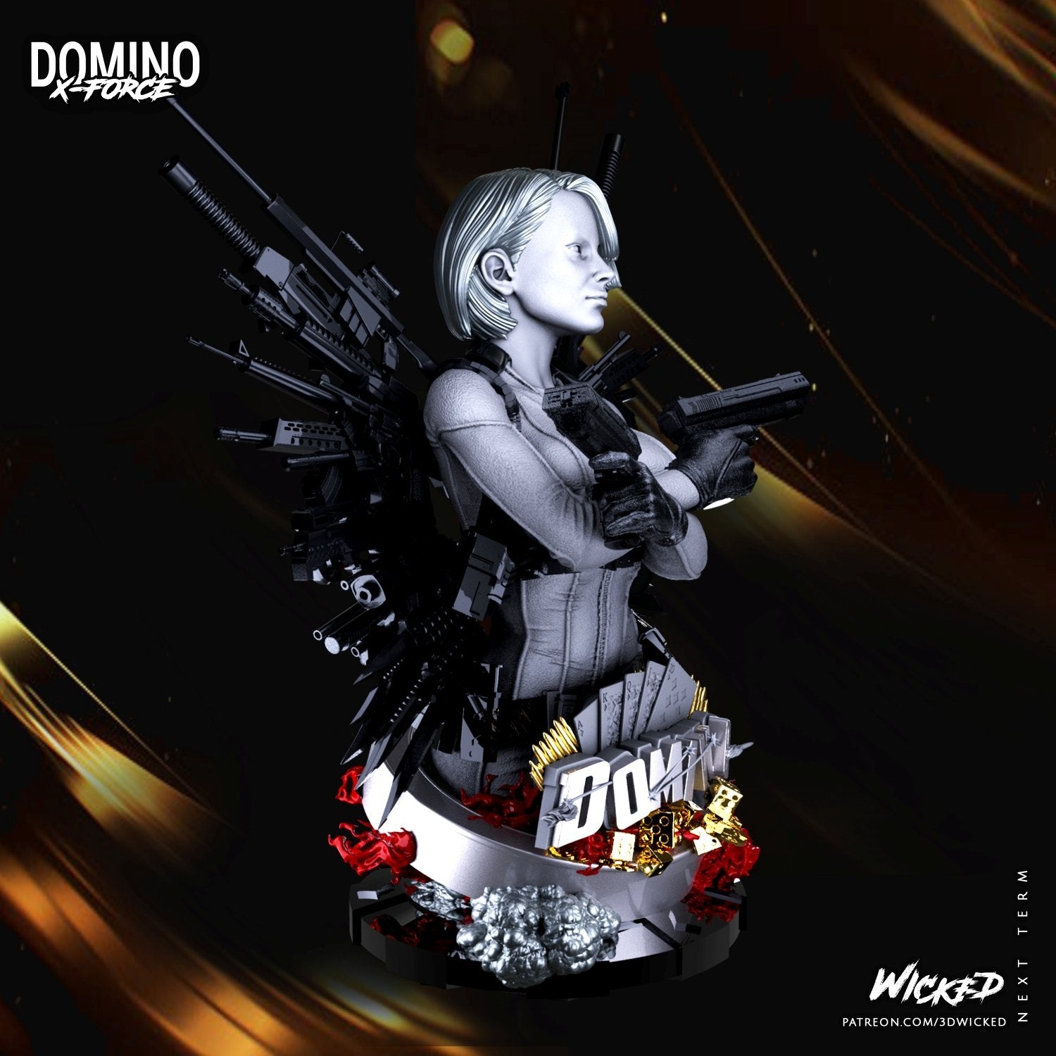DOMINO BUST 3D Printed Figurine FunArt | Diorama by Wicked UNPAINTED GARAGE KIT