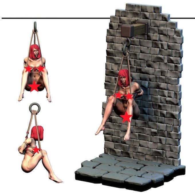 Dungeon of Desire 1 NSFW 3d Printed miniature FanArt by Crab Miniatures Scaled Collectables Statues & Figurines
