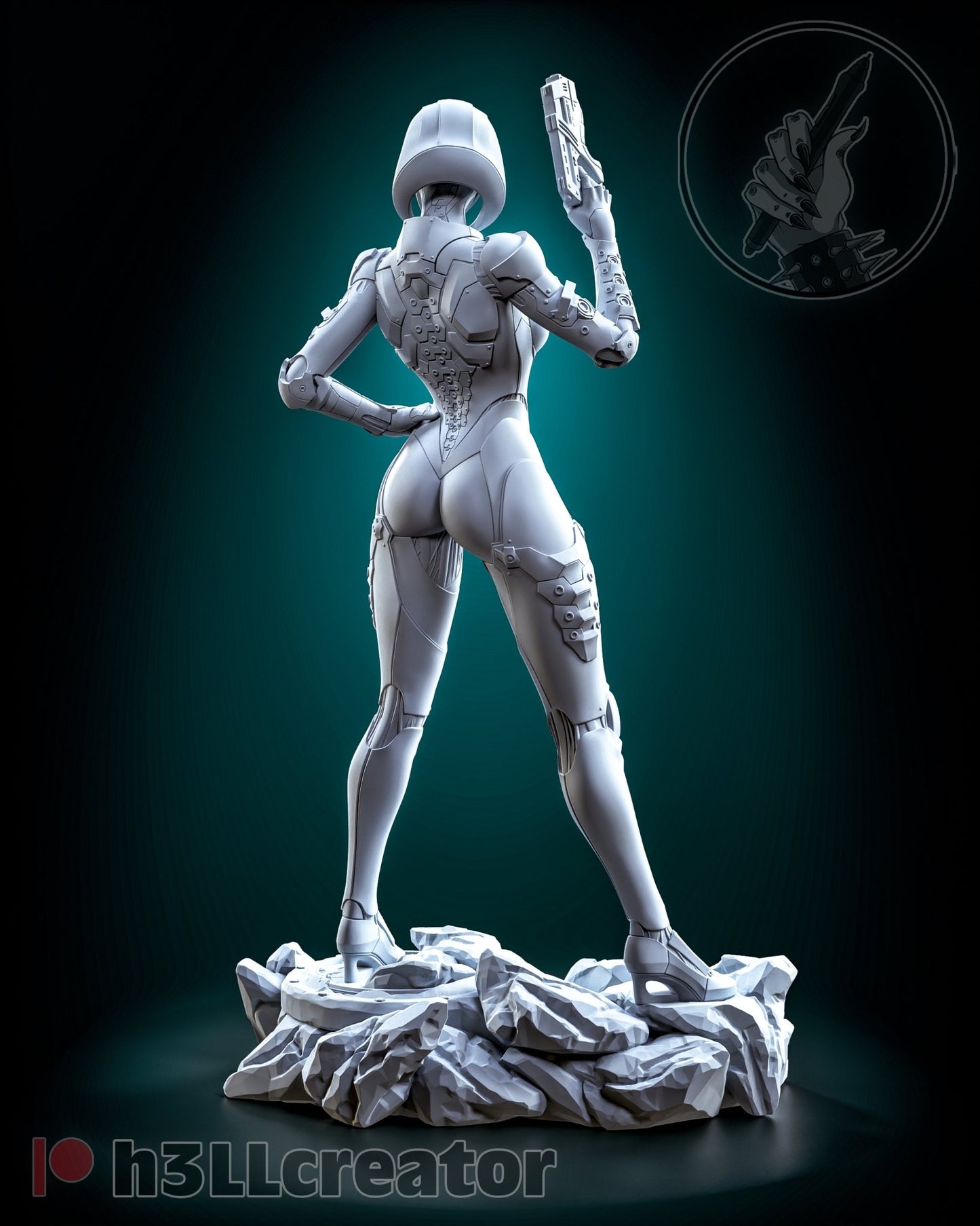 Edi 3D printed figurine UNPAINTED Fun Art by h3LL creator