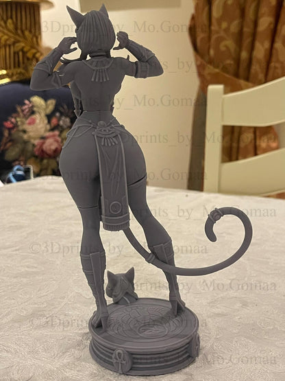 Egyptian Catgirl – 3D Printed – Miniature by Digital Dark Pin-Ups