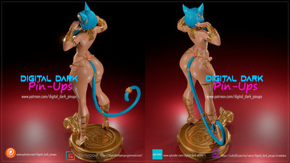 Egyptian Catgirl FUTA – NSFW 3D Printed – Miniature by Digital Dark Pin-Ups