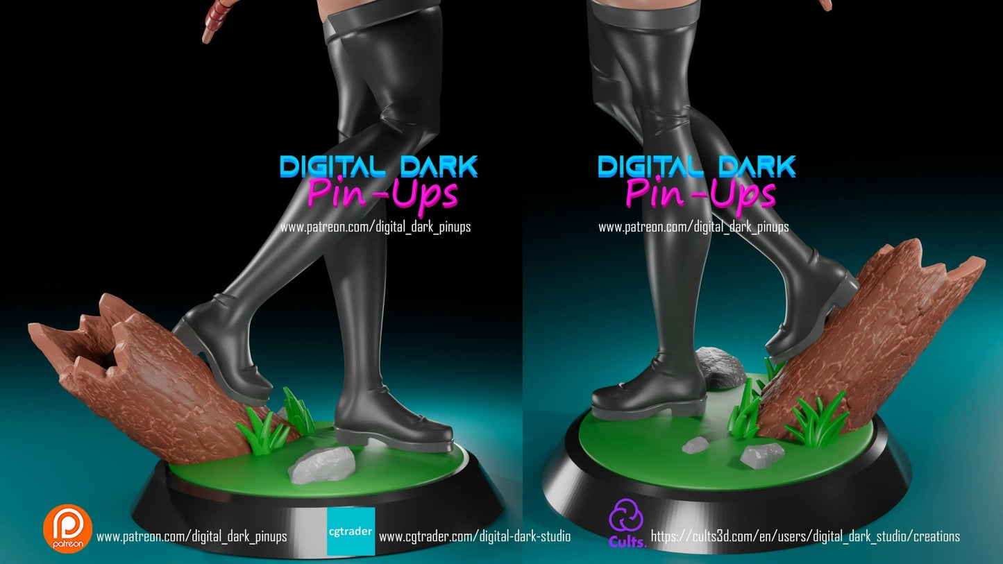 Elf Archer | 3D Printed | FunArt | Unpainted | NSFW Version | Figurine | Figure | Miniature by Digital Dark Pin-Ups
