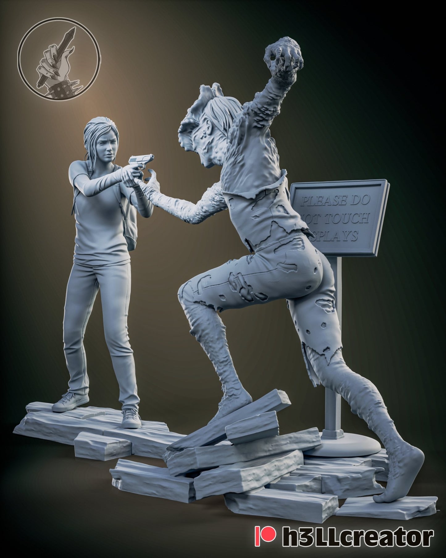Ellie 3D printed miniatures figurines collectibles and scale models UNPAINTED Fun Art by h3LL creator